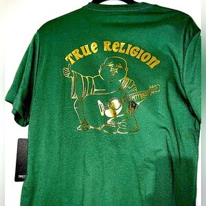 True Religion Green/ Gold Tee Medium